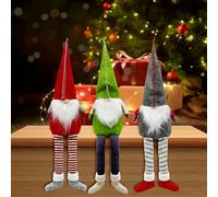 ASAB 3 Pack Christmas Gnomes Decorations Soft Gonks with Thick Long Beards Long Legs Tightly Sewed Swedish Ornaments Plush Figurines Santa Elf Fireplace Xmas Home Decor