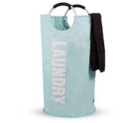 ASAB 82L Large Laundry Basket Folding Washing Bin Collapsible Laundry Hamper Easy to Carry Washing Basket Waterproof Fabric Laundry Bag with Handles for Bedroom Foldable Clothes Bag(Duck Egg)