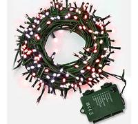 ASAB Battery Operated LED Lights | 100 LED Outdoor Decoration Lights | Waterproof Battery Box | 8 Flashing Modes | Indoor Outdoor Fairy Lights | Christmas Wedding Festive Decoration - Red White