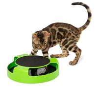 ASAB Cat Kitten Catch The Mouse Plush Motion Chase Toy For Pet Interactive Hide and Seek Hunt with Claw Care Moving Play Scratching Pad Mat Fun Exercise Toy For Active Kitten and Old Cats