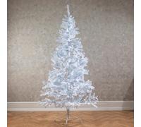 ASAB Christmas Tree Premium Artificial Hinged Realistic Natural Branches Xmas Tree with Metal Stand PVC Easy Assembly Home Office Indoor and Outdoor 4ft 5ft 6ft 7ft Green White (White 7FT)