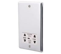 ASAB Dual Voltage Shaver Socket PGM 33728 Brushed Steel Overload Protection Suitable for Shavers Polished Finish Easy to Install Long Lasting Stylish Sleek Design Excellent Electrical Conductivity