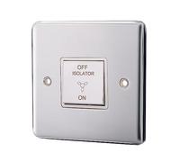 ASAB Fan Switch PGM 33582 Brushed Steel Strong Durable Material Soft Round Edges Easy Installation with Fixing Screws Sleek and Slim Design UK Standard Power Switch Residential Commercial Use