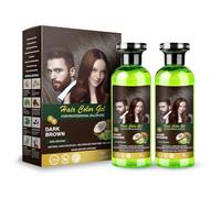 ASAB Hair Colour Gel 250ml for Men or Women Ammonia Free Permanent Hair Dye with Argan Oil Non-Staining Beard Dye & Hair Colour Gel Natural Grey Coverage No Ammonia Hair Dye for Home Use (DARK BROWN)