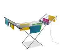 ASAB Heater Clothes Airer 18 Bar Electric Clothes Dryer Lightweight Foldable and Easy to Install Winged Heated Airer Sturdy Aluminium Frame Energy Efficient Heated Drying Rack 15kg Load Capacity