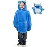 ASAB Kids Oversized Plush Hoodie Blanket with Giant Pocket - Wearable Animal Snuggle Hooded Blanket for Girls & Boys