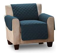 ASAB Luxury Quilted Pet Sofa Cover Water Resistant Furniture Slip Throw Chair Settee Stain Dust & Hair Protection - Single Seater -Blue