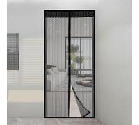 ASAB Magnetic Fly Screen Door Durable Nylon Mesh Fly Screen for Doors Magnetic Secure Seal Closure Dust Blocker Easy to Install Wind Resistant Fly Curtain for Doors Pet Friendly Keeps Bugs Out (Black)