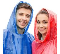 ASAB Waterproof Twin Pack Rain Poncho | Disposable Emergency Poncho | Adult Festival Rain Pocho | Ideal For Hiking Rainfall Adventures| Random Colour | Reusable Poncho | Unisex | (ANY RANDOM COLOUR)