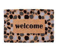 ASAB Welcome Door Mat Outdoor Indoor Shoe Boot Dirt Wipe Cleaner Coir Mats Outdoor Absorbent Back Matting Patio Garden Wipe Your Feet Clean Protection (Welcome Spots)