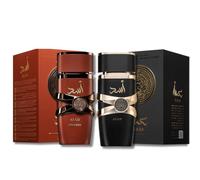 Asad And Asad Bourbon Eau de Parfum 100ml Pack of 2 - Unisex Perfume 100ml Lavender, Mirabelle, Pink Pepper,Black Pepper, Tobacco and Pineapple. Fragrance Made in Dubai