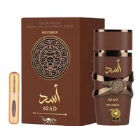 Asad Bourbon Eau de Parfum 100ml (ORIGINAL) Male Perfume with Notes of Bourbon Vanilla, Cocoa and Vetiver+ Gift Refillable Atomizer 5ml DRIKANBEST