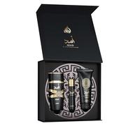 Asad Lattafa Gift Set for Men - 100ml Eau de Parfum + 12ml Travel Spray + 100ml Shower Gel | Long-Lasting Arabic Scent