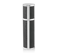 ASADAYS Magnetic Luxury Leather Perfume Atomiser 8ML Travel Refillable Spray Bottle with 5-Second Refill & 3-5 Days Scent Retention Ultra-Portable for Handbags (ST-Black-5ML)