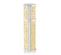 ASADAYS Magnetic Luxury Leather Perfume Atomiser 8ML Travel Refillable Spray Bottle with 5-Second Refill & 3-5 Days Scent Retention Ultra-Portable for Handbags (ST-Lightning Gold-5ML)