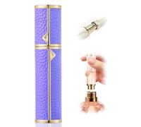ASADAYS Magnetic Luxury Leather Perfume Atomiser 8ML Travel Refillable Spray Bottle with 5-Second Refill & 3-5 Days Scent Retention Ultra-Portable for Handbags (JT-Purple-8ML)