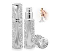 ASADAYS Perfume Atomiser - New Shell - Travel Bottle Refillable Bottom Spray Bottle Mini Size Luxury Fashion Shiny 5ml Filled Leakproof Portable Airplane (Light Luxury, Lightning Silver)