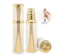 ASADAYS Perfume Atomiser - New Shell - Travel Bottle Refillable Bottom Spray Bottle Mini Size Luxury Fashion Shiny 5ml Filled Leakproof Portable Airplane (Classic, White)