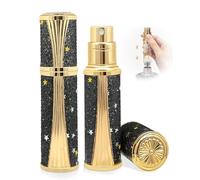 ASADAYS Perfume Atomiser - New Shell - Travel Bottle Refillable Bottom Spray Bottle Mini Size Luxury Fashion Shiny 5ml Filled Leakproof Portable Airplane (Light Luxury, Starry Sky)