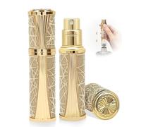 ASADAYS Perfume Atomiser - New Shell - Travel Bottle Refillable Bottom Spray Bottle Mini Size Luxury Fashion Shiny 5ml Filled Leakproof Portable Airplane (Light Luxury, Lightning Gold)