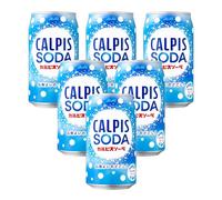 Asahi Calpis Soda Original Flavour Japanese Carbonated Soft Drinks 350ml (Pack of 6)