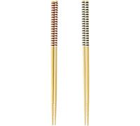 Asahi Koyo 2 Pairs Set Cooking Serving Long Chopsticks Dishwasher Safe 10.6 Inches Red and Black Made in Japan