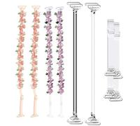 Asaisimg 5 Pairs Floral Bra Straps Set, 2 Pair Decorative Floral Bra Straps and 3 Pair Clear Bra Straps, Removable Invisible Floral Bra Straps for Women, Adjustable Floral Bra Straps for Tops Dress