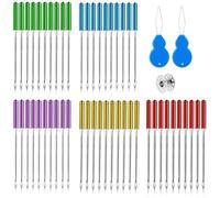 Asaisimg 50PCS Sewing Machine Needles, Universal Regular Point Machine Needles Compatible for Singer, Brother, Janome, Varmax with Size in HAX1 65/9, 75/11, 90/14, 100/16, 110/18 (5 Colors)