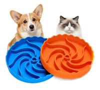 Asaiy 2 pcs Slow Feeder Bowl for Dogs and Cats - Prevent Choke & Bloat, Slows Down Eating, Food-Safe Silicone, Odourless with Suction Cup, Easy to Clean