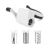 Asaiy Rotary Cheese Grater - Manual Cheese Grater with 3 Interchangeable Stainless Steel Blades, Hand Crank Cheese Grinder for Cheese, Chocolate, Nuts & Vegetables, Easy to Clean