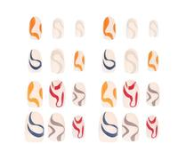 ASAKKURA 1 Box Press on Nails Colorful Line Fake Nails Abs Plastic Line Art Sturdy Lightweight Lovers Weekend Dating