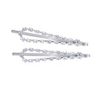 ASAKKURA 1 Pair Silver Zircon Hairpin, Delicate Chic Head Accessory That Holds Hair for A Long Time, for Birthday and New Year