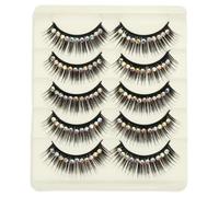ASAKKURA 10 Pairs Black Shiny Gem Embellished False Eyelashes Dramatic Thick Lashes with Stiff Band for Latin Dance Performance and Party Makeup