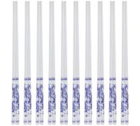 ASAKKURA 10 Pairs Ceramic Chopsticks with Smooth Surface and Safe Material, Round Shape Dinner Tableware for Household Use, Multi-Function Chopsticks Suitable for Daily Dining and Chinese