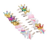 ASAKKURA 10 Pairs Sequin Hair Clips with Color Changing Reversible Sequins Crown Butterfly Heart Shape Barrettes Non-slip Snap Hair Accessories for S Parties and Holidays