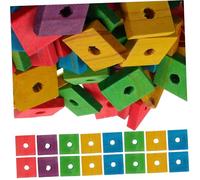 ASAKKURA 100 Pcs Parrot Wooden Chew Mixed Color Bird Teeth Grinding Playthings Natural Safe Wood Chips for Small Bird Dental Care and Skill Development