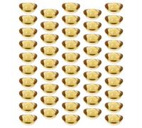ASAKKURA 100pcs Gold Ingot Decor Small Crystal Craft Desktop Ornament Yellow Crystal Stable Flat Bottom Design for Home and Office Decoration