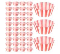 ASAKKURA 100Pcs Muffin Cups Red and White Stripes Paper Liners Heat-Resistant for Baking Snack Cakes and Special Occasions