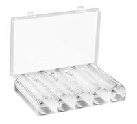 ASAKKURA 100pcs Transparent Coin Capsules Holder Clear Coin Storage Box Protectors for Collectors with Convenient Open Design and Snug Fit