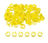 ASAKKURA 100pcs Yellow Abs Bird Leg Bands Numbered Identification Rings for Parakeets and Parrots, Convenient and Practical Foot Rings to Reduce The Possibility of Loss