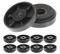 ASAKKURA 10pcs Hifi Isolation Foot Speaker Vibration Damper round Abs Eva Pads Supports Heavy Equipment Reduces Internal Reflections for Musical Instruments and Cassette Recorders Black