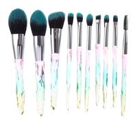 ASAKKURA 10pcs Makeup Brush Set Face Powder Brush Ultra-soft Plastic Fiber Hair Creates Natural Makeup for Skin and Lipstick