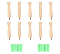 ASAKKURA 10pcs Natural Unfinished Solid Wood Coat Hooks Wall-Mounted Cylindrical Hangers for Wardrobe Living Room Bathroom DIY Paintable Wooden Hook Rack