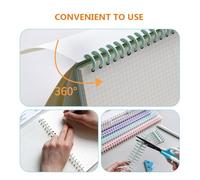 ASAKKURA 10pcs Notebook Binding Spirals Loose Leaf Binder Circles 12mm Plastic Practical Easy to Operate for Notebook Binding Teachers Students Random Color