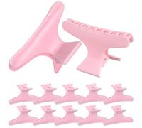 ASAKKURA 12 Pcs Pink Medium Butterfly Hair Claw Clips for Salon Hair Styling Sectioning Clamps Plastic Hairdresser Accessories for Cutting Coloring