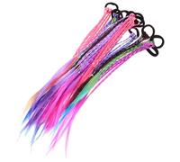 ASAKKURA 12pcs High Temperature Silk Braided Hair Ties Soft Scalp-friendly Hair Extensions for Women Girls Boys and Girls Curly Crochet Tape for Extensions Clip Ponytail