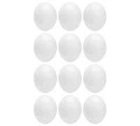 ASAKKURA 12Pcs Medium Solid Simulated Bird Eggs Delicate Wear-Resistant Plastic Fake Eggs for Parrot and Small Bird Multi-Function Portable Props for Supply and Festival Use
