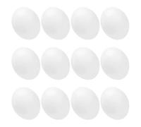 ASAKKURA 12pcs Plastic Artificial Bird Eggs for Parrots Finches and Pigeons, Wear-resistant Faux White Nest Eggs for Breeding and Decoration in Bird Nest Boxes
