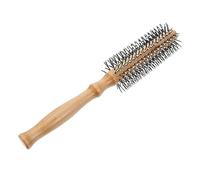 ASAKKURA 1pc Wood Round Hair Styling Comb for Home Use Handle Rolling Brush for Curling and Detangling Hair Lightweight and Comfortable Grip and Scalp Massage