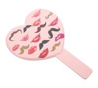 ASAKKURA 1pcs Heart Shape Makeup Mirror Vanity Mirror with Handle 6.5x6.5x1.2in Handheld Pink Plastic Aluminum Creative Simple Style for Daily Life and Outdoor Use